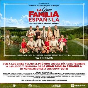 Cartel "La Gran Familia Española" en los cines Yelmo