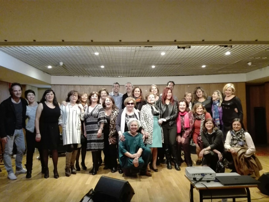 Las integrantes de Jacaranda11 en el escenario de la ONCE de Granada